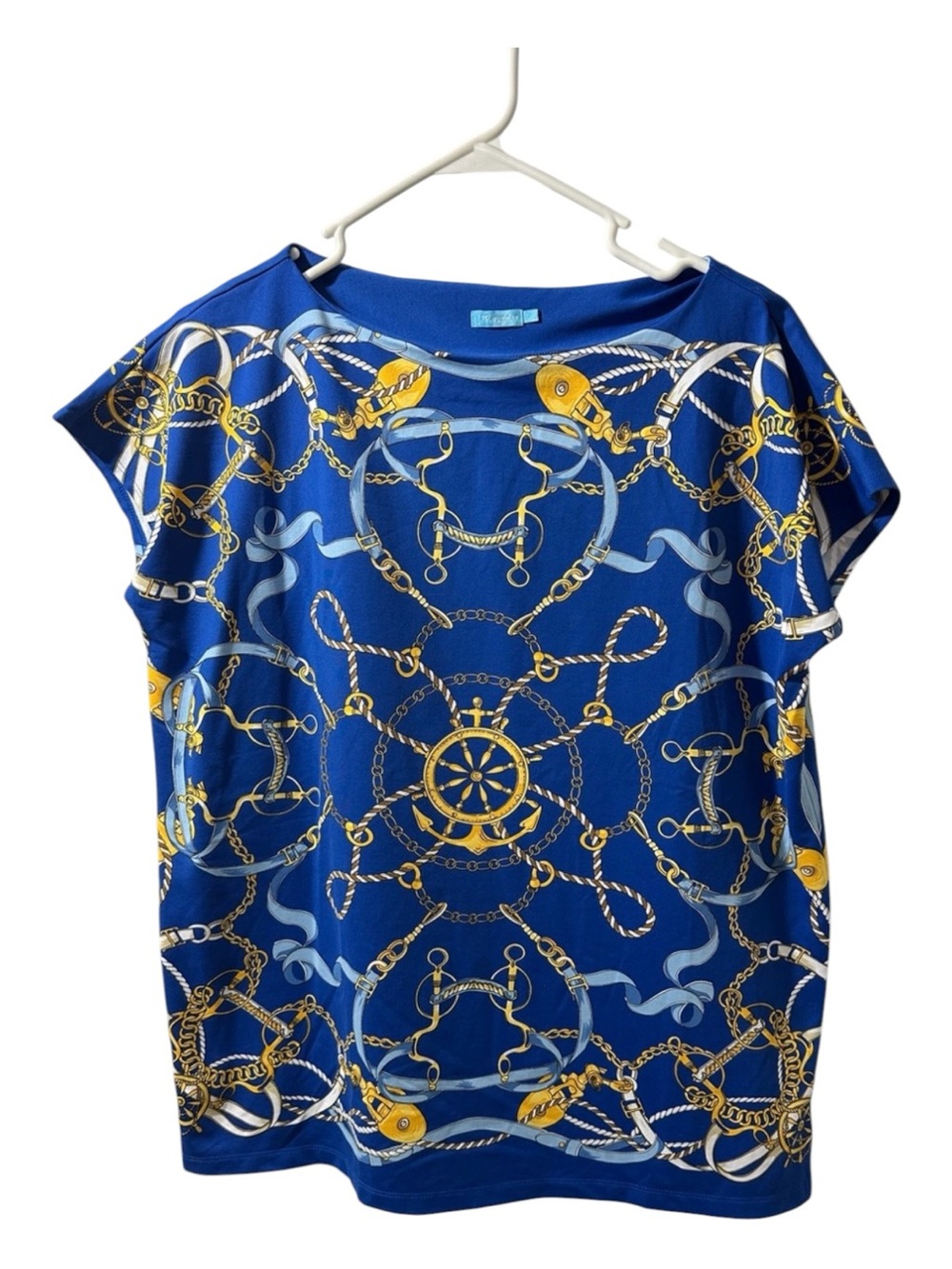 J. McLaughlin Nautical Print Top Large